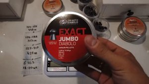 Вес пуль эдган тяжёлые и результаты отстрела пуль JSB 1.03 из винтовки Сибирь на 50-к.
