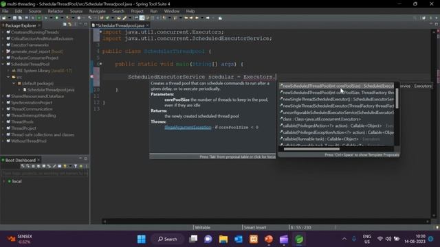 Scheduled Thread pool in multithreading tutorial // Easy Learning Channel