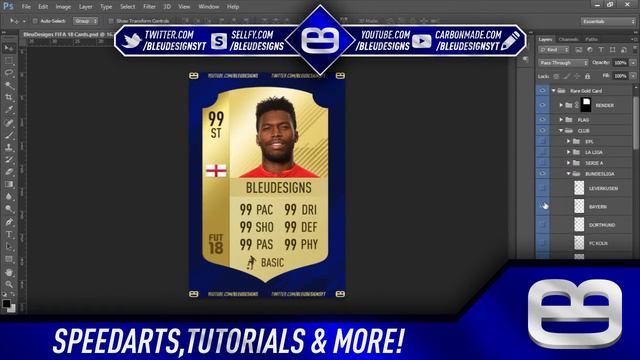 FREE FIFA 18 CARD TEMPLATE & 3D CARD TEMPLATE / FIFA 18 INSTAGRAM 3D CARD FULLY EDITABLE FREE! ICON