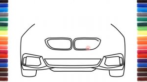 How to draw BMW M550i xDrive front view - Como dibujar BMW