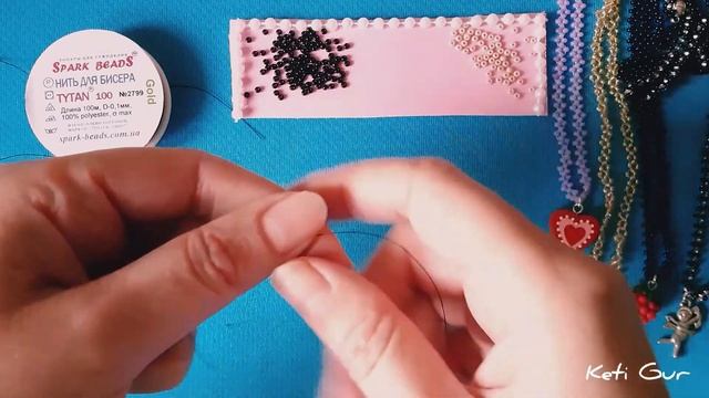 МК  Тонкий ланцюг з бісеру / МК  Тонкая цепь из бисера