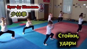 Стойки и удары - основа Кунг-фу Шаолинь. Тренировка с детьми