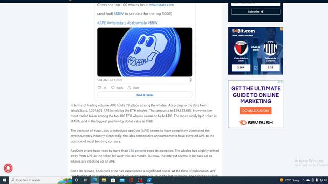 APE COIN BAD NEWS: BE PREPARED! WE ARE SINKING. (APE COIN PRICE PREDICTION INVEST 2022) смотреть онлайн