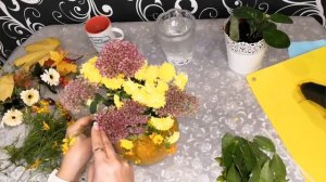 Осенняя композиция "Букет из тыквы".