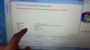 Sony Vaio WiFi not working red cross disable error 0x80070002 network diagnostics ithelper