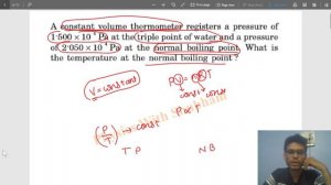 A constant volume thermometer registers a pressure of 1.500 × 10 4 Pa at the triple point of water