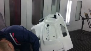 Окраска бампера из ABS пластика.