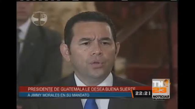 Presidente Maldonado le desea buena suerte a Jimmy Morales en su mandato смотреть онлайн