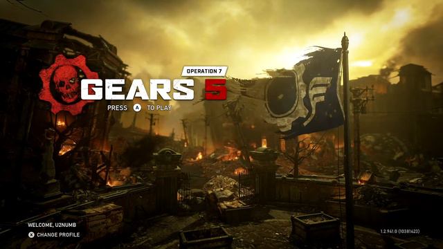 Gears 5: Operation 7 Title Screen PC Xbox One Xbox Series SX