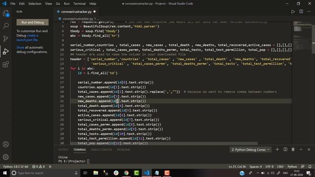 Coronavirus Live Tracker and Notifier using Python смотреть онлайн