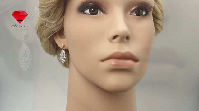 Bije.ru: Серьги с покрытием белым золотом и голубыми кристаллами Swarovski Louella (Лоуэлла) смотреть онлайн