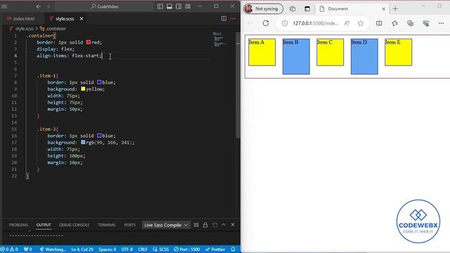 display flex align items CSS