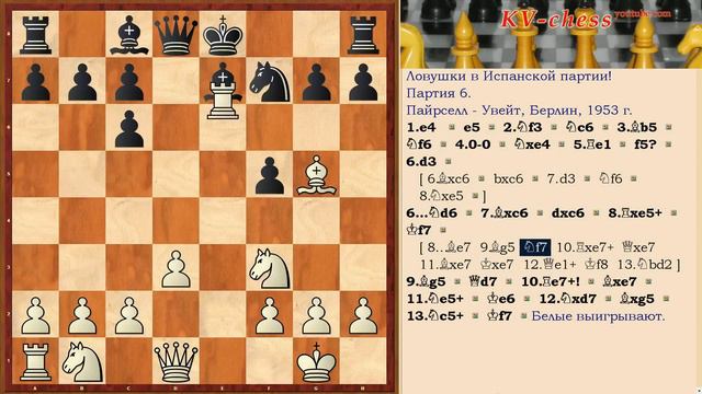 Белые использовали ошибку черных и выиграли ферзя!