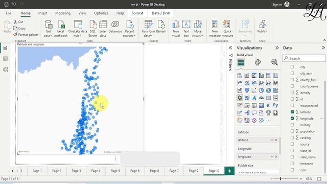 Power BI Tutorial for Beginners | How to Create and Use Maps in Power BI with Latitude & Longitude
