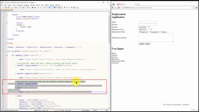 PHP Validation Continued | Episode 30 | E Digital Hub