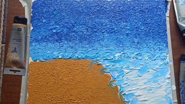 Рисуем летнее море. Простая картина акриловыми красками