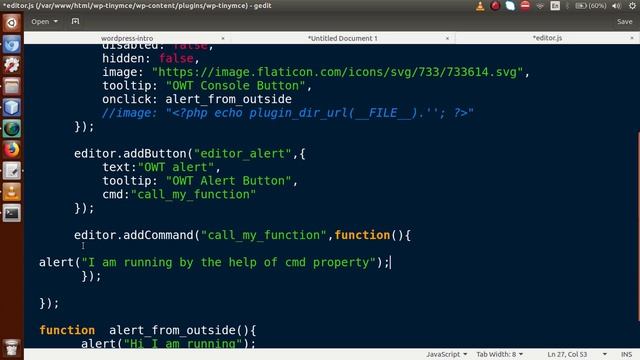 Learn Wordpress Plugin with TinyMCE Editor Beginners Tutorial (#4) Basic Setting Function to Button