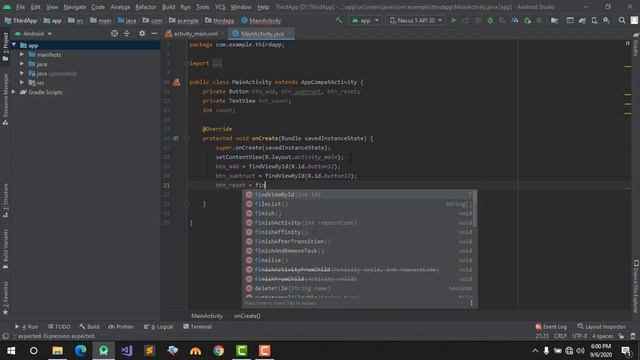 Android Course #3 how to make a counter, adding and subtracting numbers in android studio смотреть онлайн