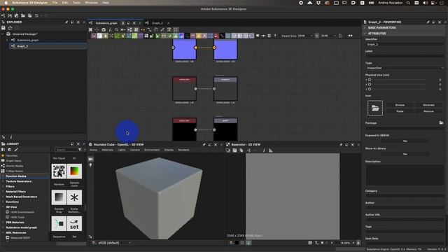 Substance 3D Designer. Курс 1. Урок 1: Проект, панели, навигация и ноды