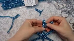 Снежинка из синельной проволоки с бусинами. Онлайн 30.12.20