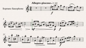 Дебюсси К. "Маленький негритёнок" видео-минусовка и ноты для саксофона-сопрано, темп 60