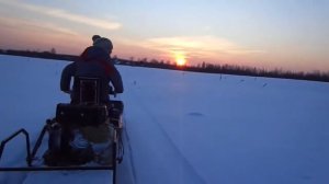 Вечерняя поездка по лесу на буране..