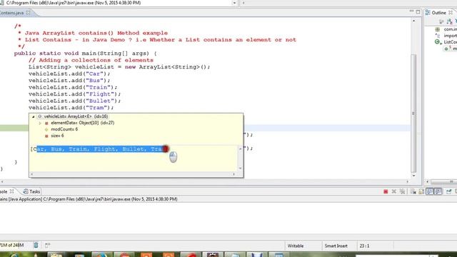 HOW TO FIND DOES ARRAYLIST CONTAINS AN ELEMENT OR NOT DEMO смотреть онлайн