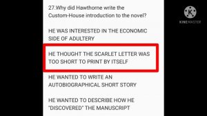 The Scarlet letter Mcqs | nathaniel hawthorne | the scarlet letter | study admirers