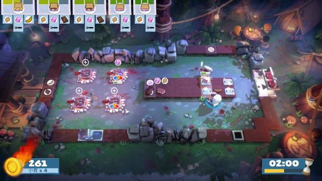 Overcooked! 2 | Campfire Cook Off | Level 1-2 | 1 player (solo) | 4 stars смотреть онлайн