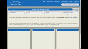 SIEMENS VDO Car stereo codes | Online service