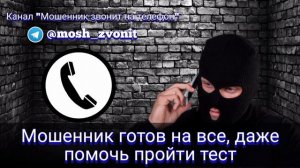 Мошенник готов на все, даже помочь пройти тест
