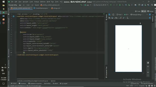 Tutorial Spinner in Android Studio 4.1