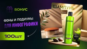 Дизайн карточек товаров: фоны и подиумы для инфографики