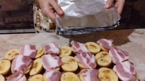 Картофель с мясом в фольге, запеченный  в углях! Едем на природу!