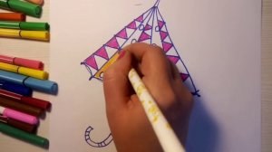 Как нарисовать зонтик. Как нарисовать красивый зонтик. How to draw a umbrella