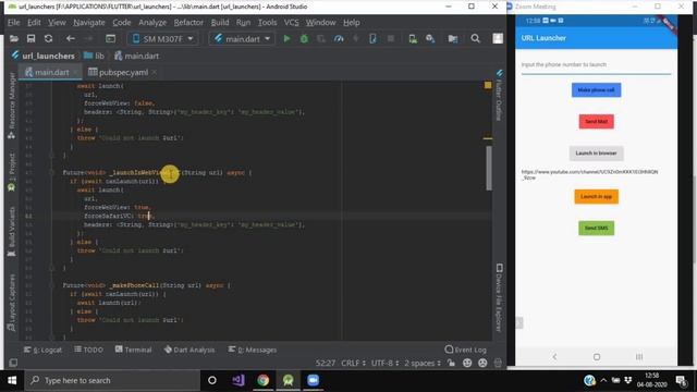 Url Launcher in Flutter | SMS | Send Mail | Open Url | Flutter by Google | #Flutter | #CodeStudio