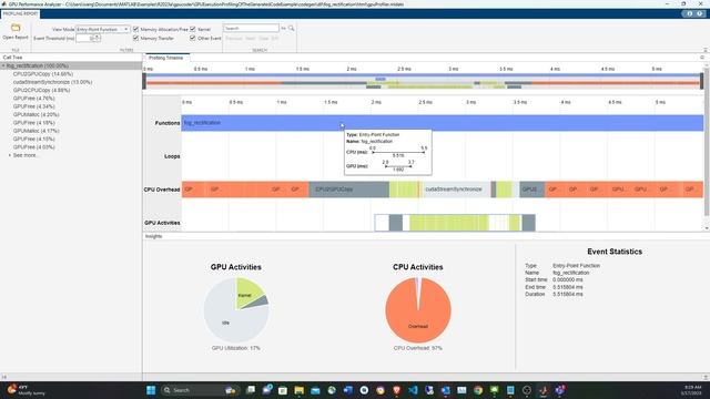 GPU Coder Performance Analyzer para rectificación de niebla