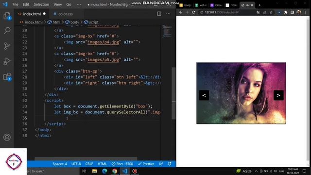 Html Css Javascript Animated Carousel / Slider By NonTechBg | #html #css #javascript #webdevelopmen