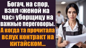 Богач на спор "взял женой на час" уборщицу на важные переговоры. А когда та прочитала вслух контракт