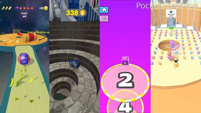 Action Balls vs Going Balls vs Jelly Run 2048 vs Bridge Race - All level gameplay Android, IOS