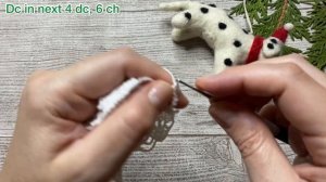 [ENG TITLES] НОВОГОДНИЙ ШАР с сердечками. Вяжем вместе крючком. Christmas Ball.