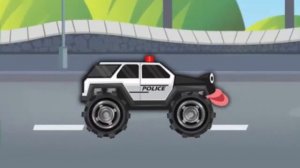 Мультик про гонку грузовика, монстр трак и полицейской машинки. Мультфильм для детей про машинки