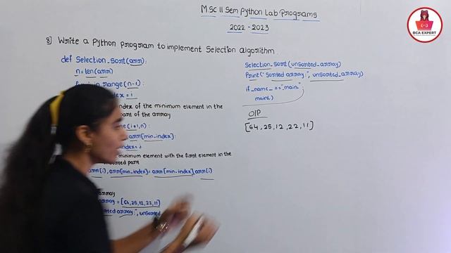 "Efficient Sorting with Selection Sort in Python" |Selection Sort in python | ಕನ್ನಡ ದಲ್ಲಿ