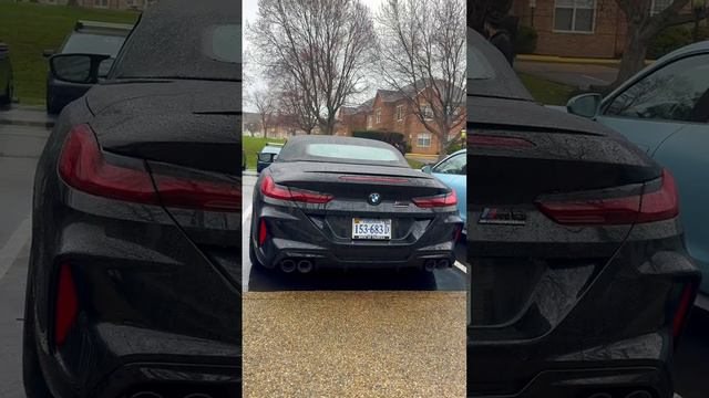 2024 BMW M8 COMP CONVERTIBLE ON A RAINY DAY