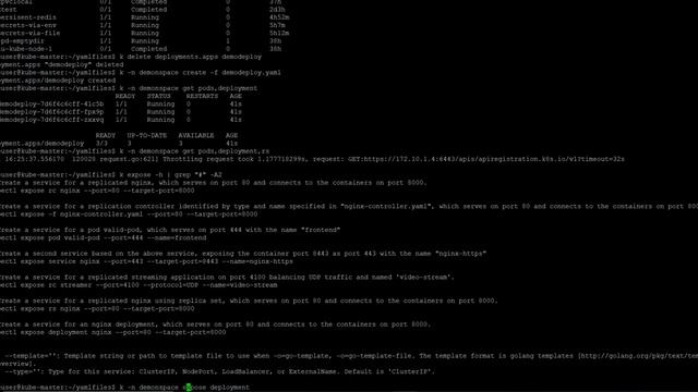 Kubernetes deployments service expose