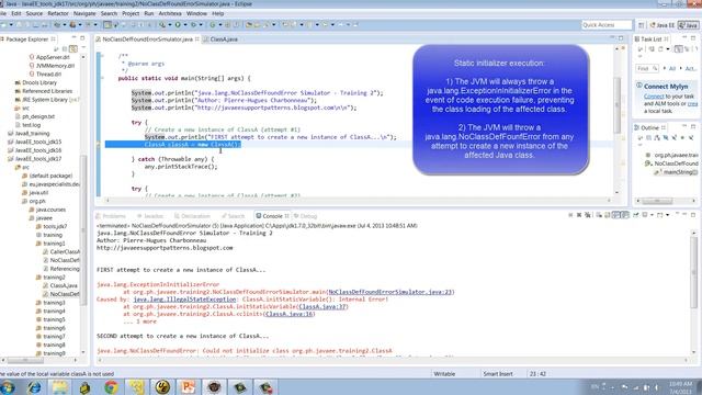 java.lang.NoClassDefFoundError | Static initializer смотреть онлайн