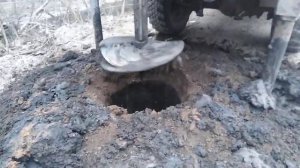 Бурение под опору буром на 800мм