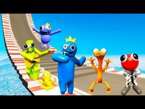 КАК ДАЛЕКО РАДУЖНЫЕ ДРУЗЬЯ СМОГУТ ЗАБРАТЬСЯ ПО СТУПЕНЬКАМ ЛЕСТНИЦЫ В ГТА 5 МОДЫ ОБЗОР МОДА GTA 5