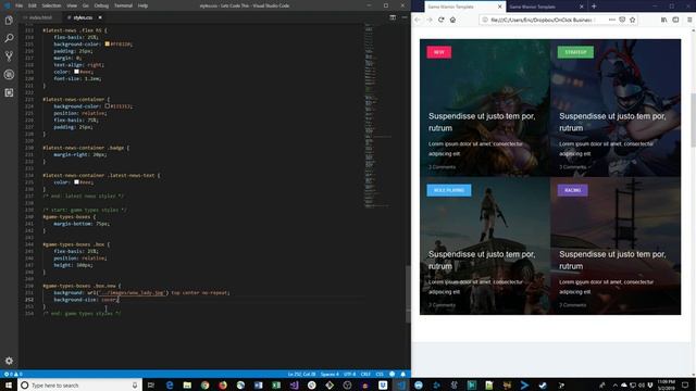 How to Build a Gaming Website.  HTML5, CSS3, JavaScript Tutorial