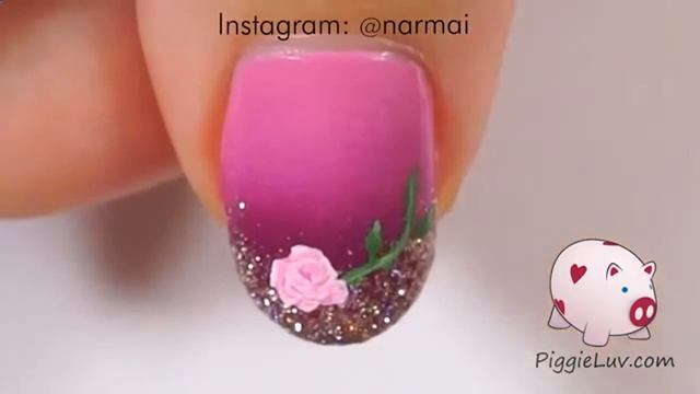 как нарисовать розы на ногтях | маникюр Центр "Нега" Уфа смотреть онлайн